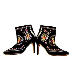 Unique Embroidered stiletto booties